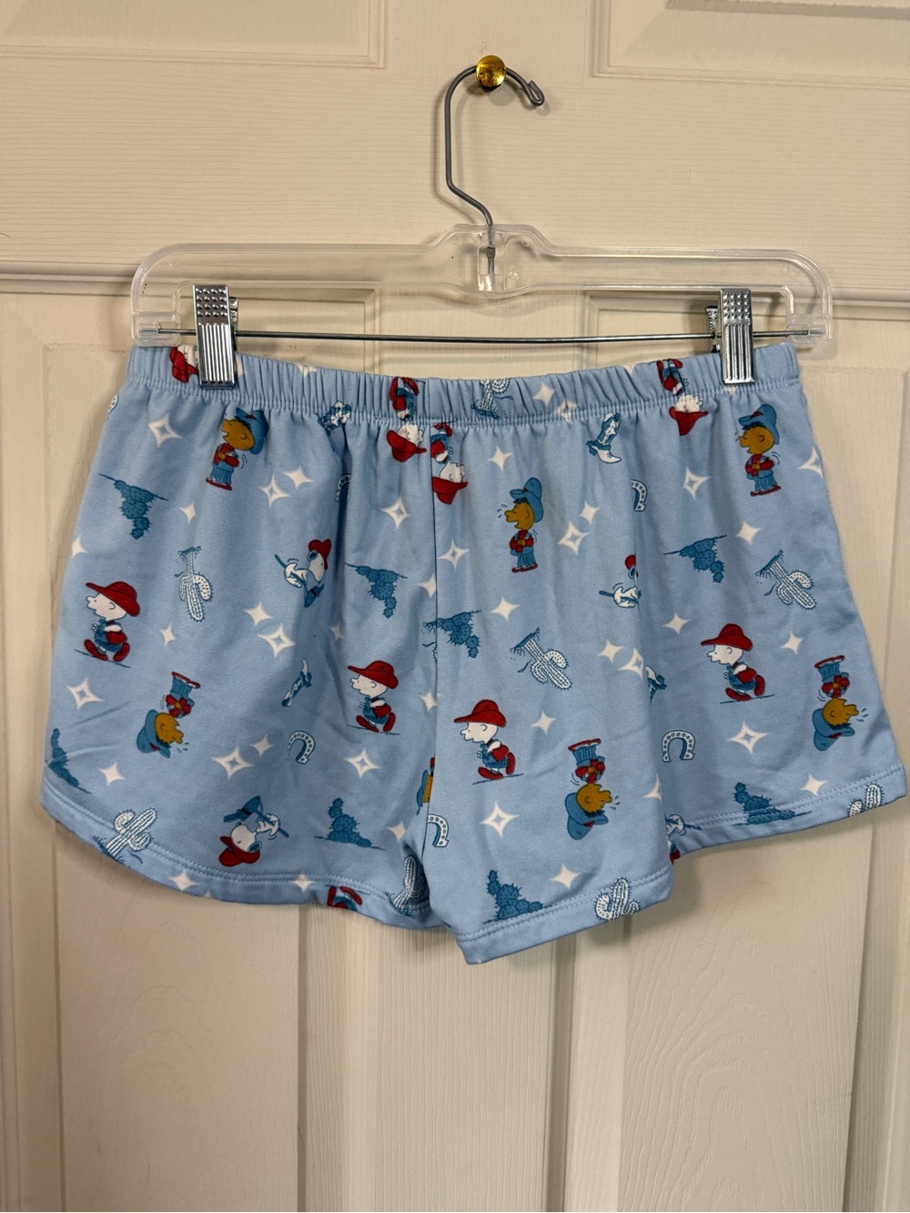 Peanuts Cowboy Western Themed Pajama Shorts Woman’s Size Large - Picture 3 of 5